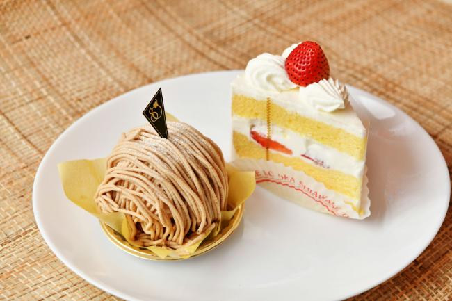 リピーターの多い「ショートケーキ」と「モンブランスペシャル」の写真